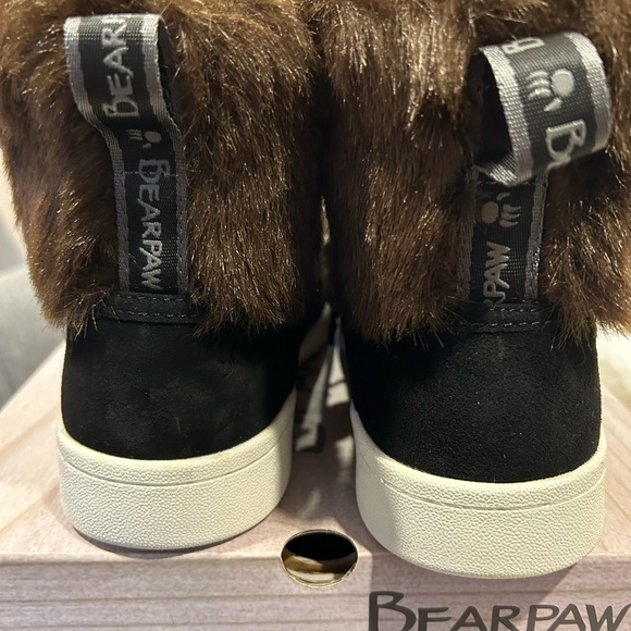 Bear paw Size Woman’s 9 Skyline Black/Brown Boots. Faux Fur Trim BNWT - Picture 7 of 7